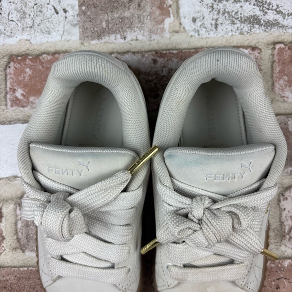 GIRLS Fenty Puma Creeper Phatty Nubuck Warm White Sneakers, Size 2.5 - Picture 7 of 10